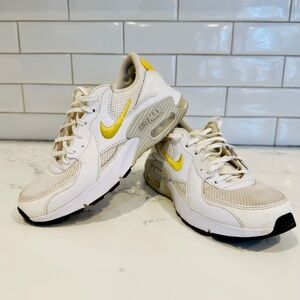 Nike Women's White and Gold Air Max Sneakers